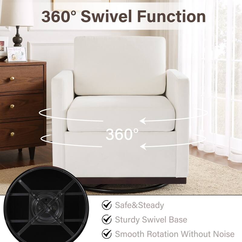 Modern Upholstered Swivel Accent Arm Chair