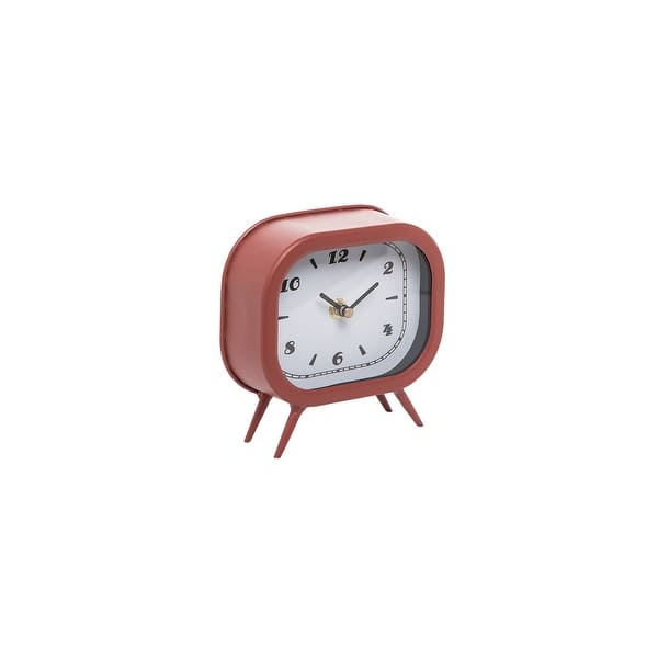 Shop Foreside Home Garden Red Metal Battery Operated Table Clock