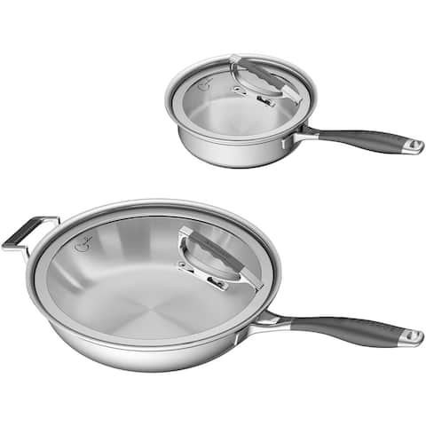 CookCraft by Candace 4-Piece Tri-Ply Stainless Steel Essential Cookware Set