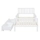 preview thumbnail 5 of 7, Twin Size Wood Platform Bed with Guardrails on Both Sides and Two Storage Drawers, White
