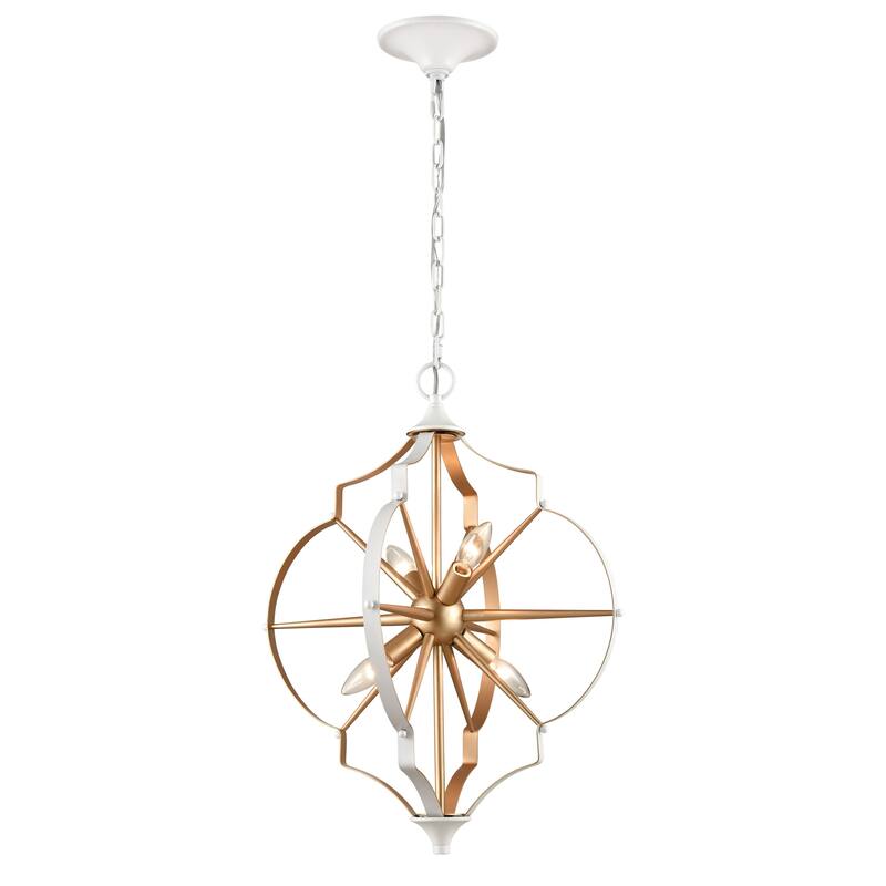 Elk Home Laguna Beach Gold Metal 4 Light Chandelier - Gold, White