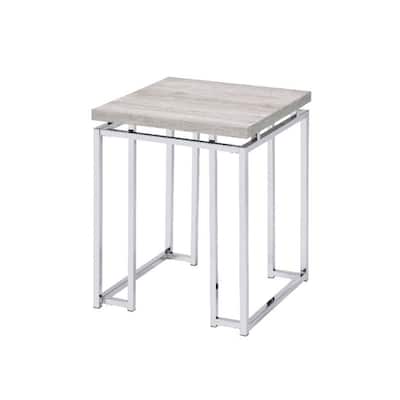 Square End Table with Metal Sled Base