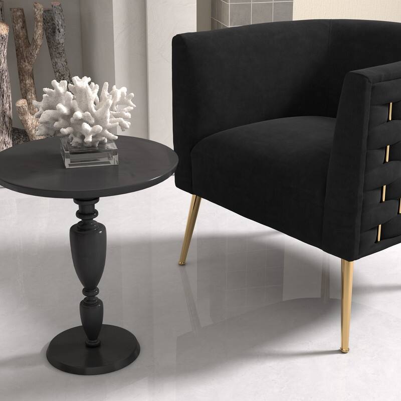 SEYNAR Mid-Century Modern Velvet Round Accent Chair for Living Room, set of 2