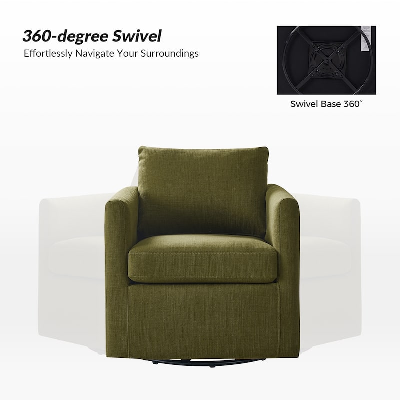 Erkenbald Modern 360-Degree Swivel Chair with Removable Slipcover Set of 2 by HULALA HOME