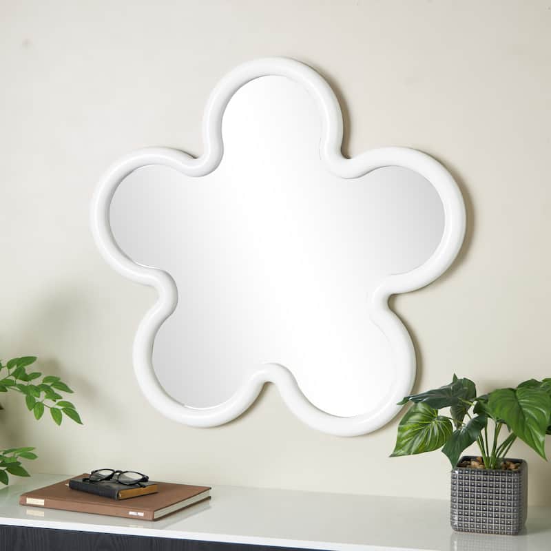Wood Star Large Wall Mirror - White or Black - Roche River Decor