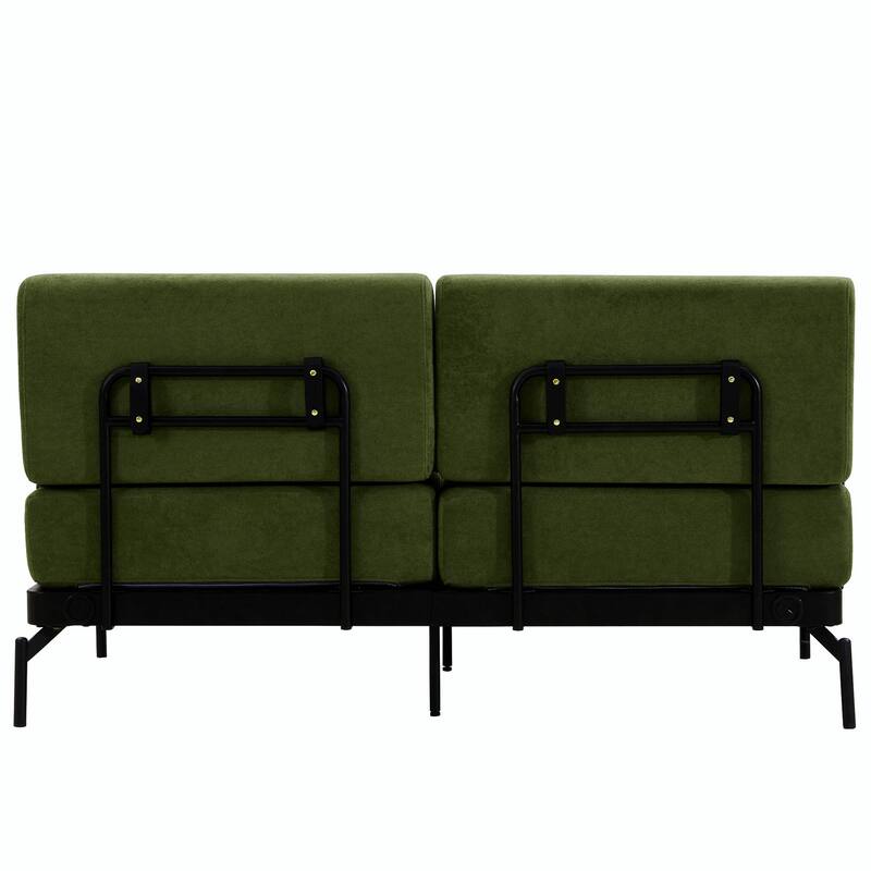 Modern Loveseat Sofa 59" Sofa Couch 2-Seater with Flexible USB Ports and Unique Cylindrical Armrests