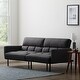 preview thumbnail 33 of 35, Lucid Comfort Collection Futon Sofa Bed with Box Tufting Charcoal Linen