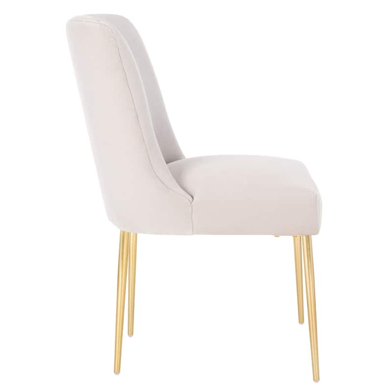SAFAVIEH Couture Melonie Velvet Accent Chair - Mustard / Brass - 28"x23"x35.3" - 28" W x 23" D x 35" H - 28Wx23Dx35H