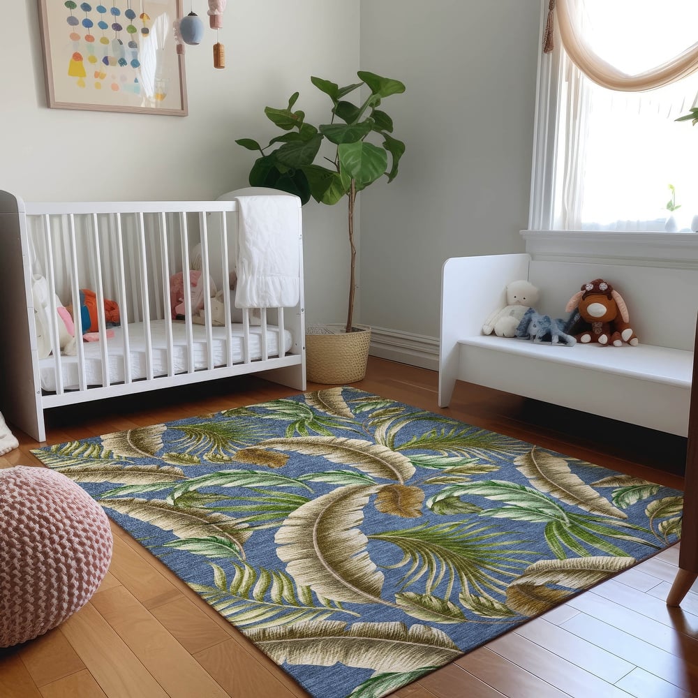 Premium Washable Super Soft Tropical Palms Mayfield Rug