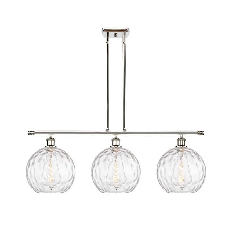 Innovations Lighting 516-3I-13-37 Athens Linear Athens 3 Light 37" - Polished Nickel / Clear Water Glass