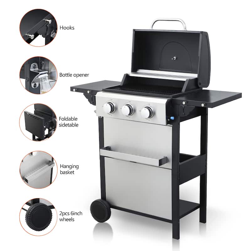 3-Burner Propane Gas BBQ Grill