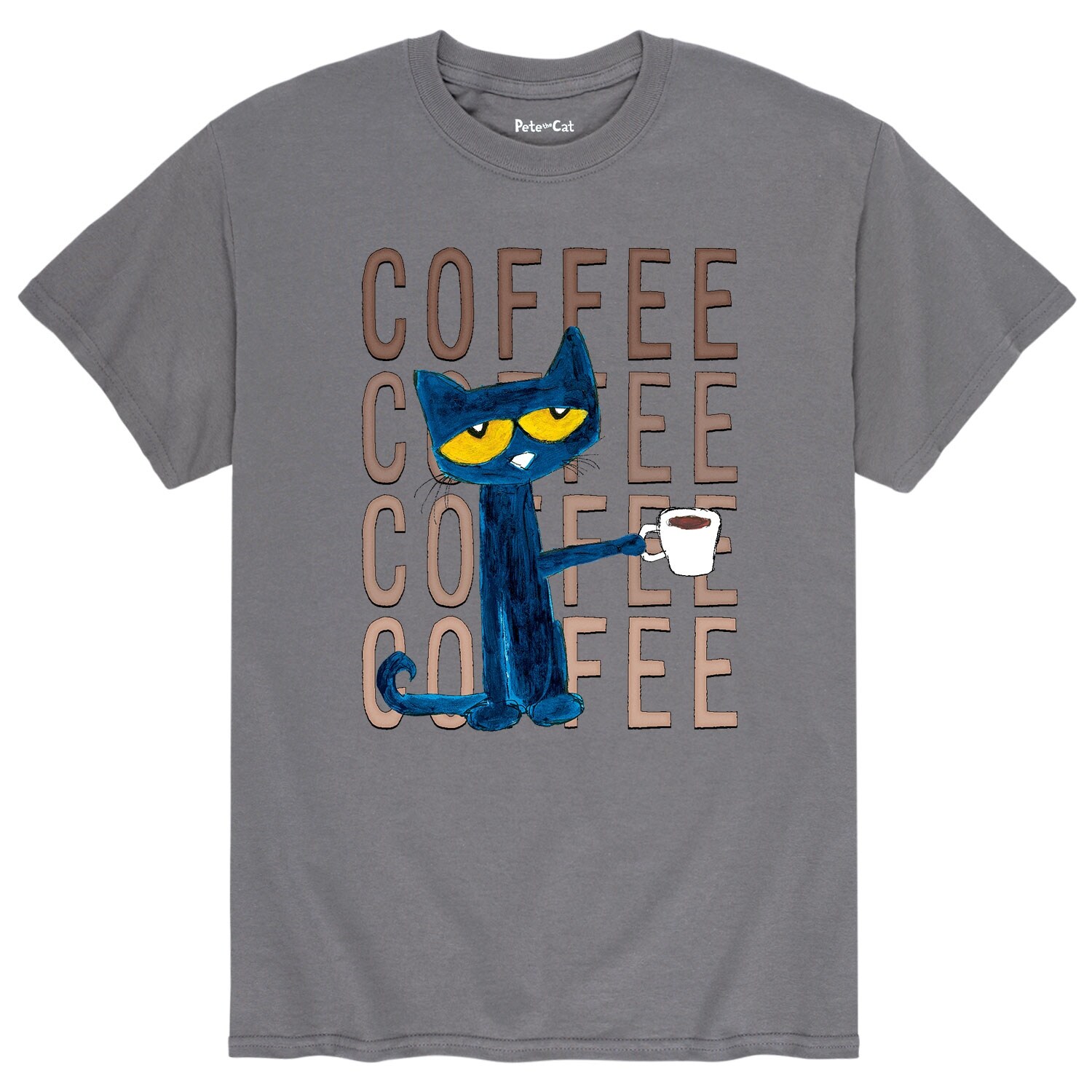 Shop Pete The Cat Pete With Coffee Adult Short Sleeve Tee Overstock 22469079