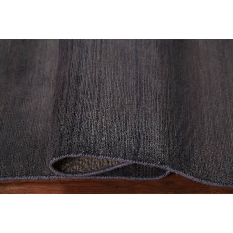 Grays & Charcoal Gabbeh Modern Area Rug Hand-Knotted Wool Carpet - 4'11" x 6'7"