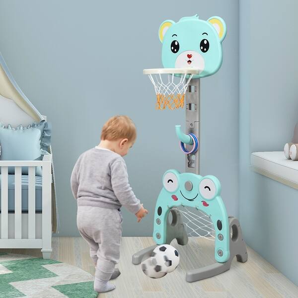 Shop Costway Adjustable Kids 3 In 1 Sports Activity Center
