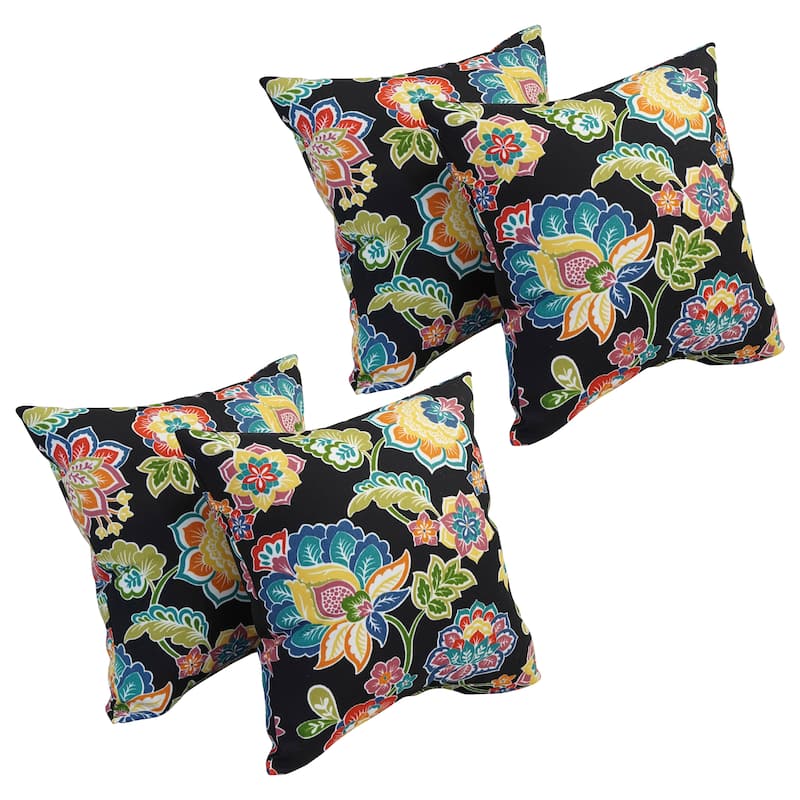 Blazing Needles 17-inch Square Polyester Outdoor Throw Pillows (Set of 4) - Dejana Starling