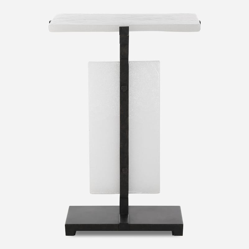 Uttermost Elements Bubble Glass Accent Table - 24"H x 16.5"W x 10.5"D