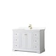 preview thumbnail 34 of 58, Avery 48 Inch Single Vanity, Cultured Marble Top White, Gold Trim, White Cultured Marble Top