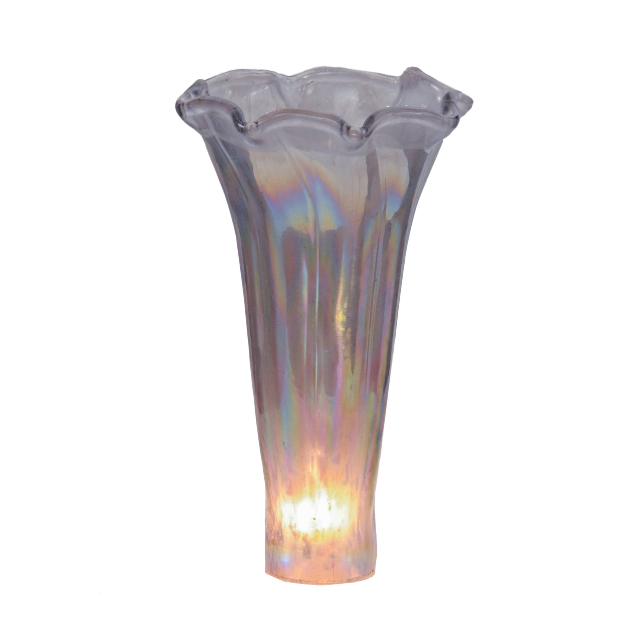 3 In. Wide X 5 In. High PURPLE IRIDESCENT POND LILY SHADE