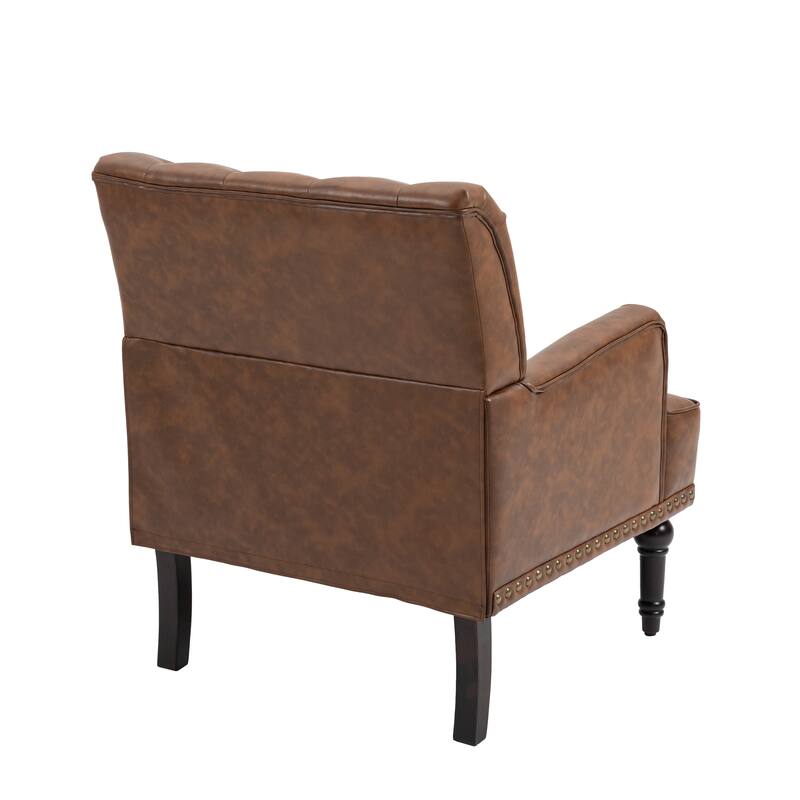 PU Leather Living Room Accent Chair with Tufted Back
