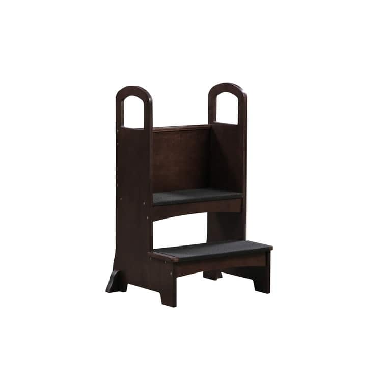 Kids Wooden Kitchen Step Stool with Safety Rails and Anti-Slip Mat, Kids Countertop Step Stools for Kids