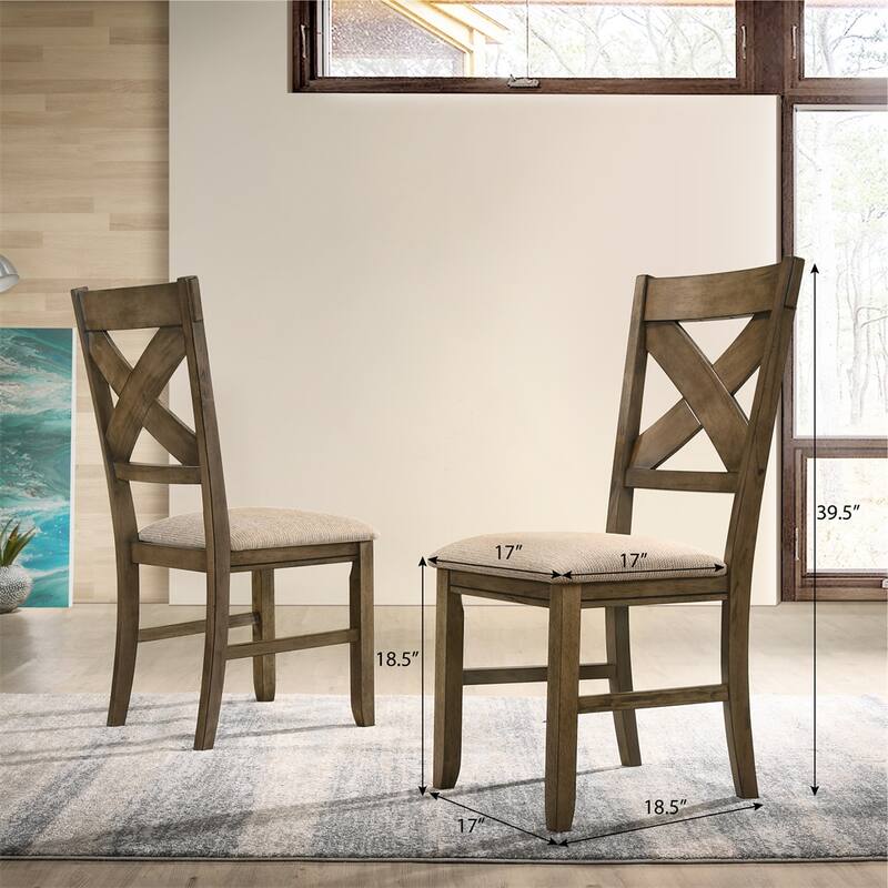 Solid Wood Dining Chairs,Set of 2 - Grey