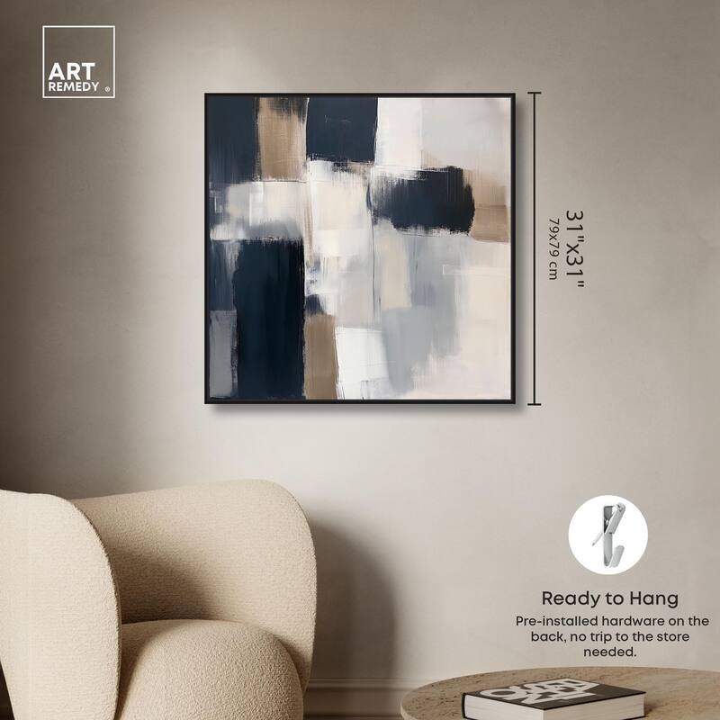 Blue and Tan Abstraction II Canvas by Art Remedy