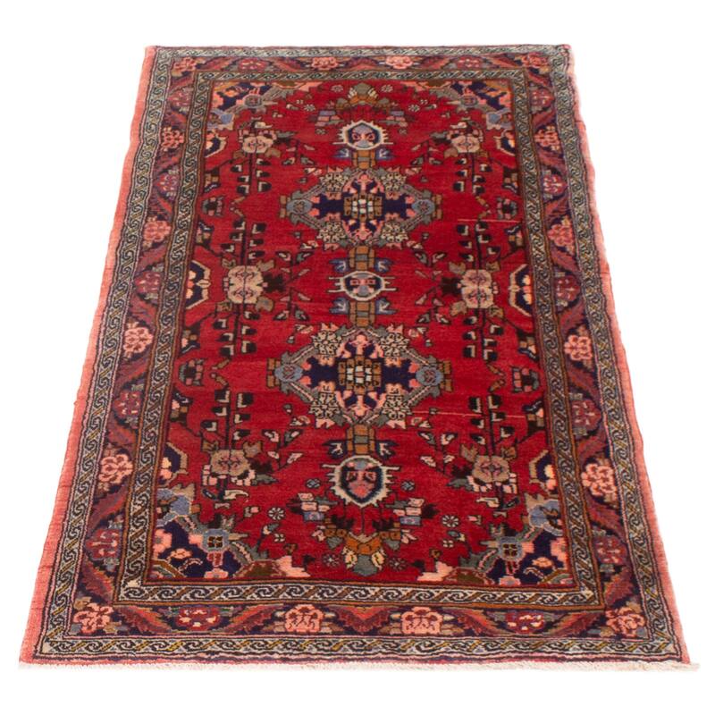 ECARPETGALLERY Hand-knotted Andelz Red Wool Rug - 3'6 x 6'11