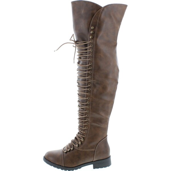 women's lace up thigh high boots
