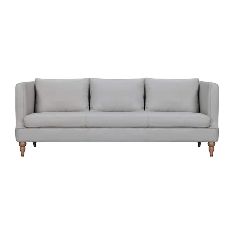 Vincenza 85" Dove Gray or Brown Leather Sofa by Armen Living