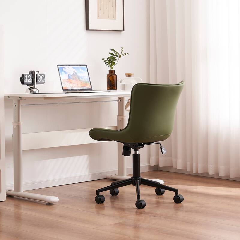 Armless Office Chair Swivel Home Office Desk Chairs with Wheels