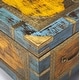 preview thumbnail 7 of 8, Nador Hand-Painted Brass Inlay Storage Trunk Coffee Table