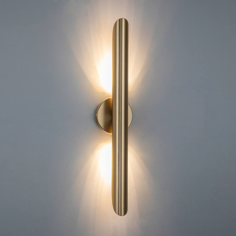 23.6-inch Minimalist Linear Dimmable Bathroom Vanity Light over Mirror Metal LED Wall Sconces Lighting