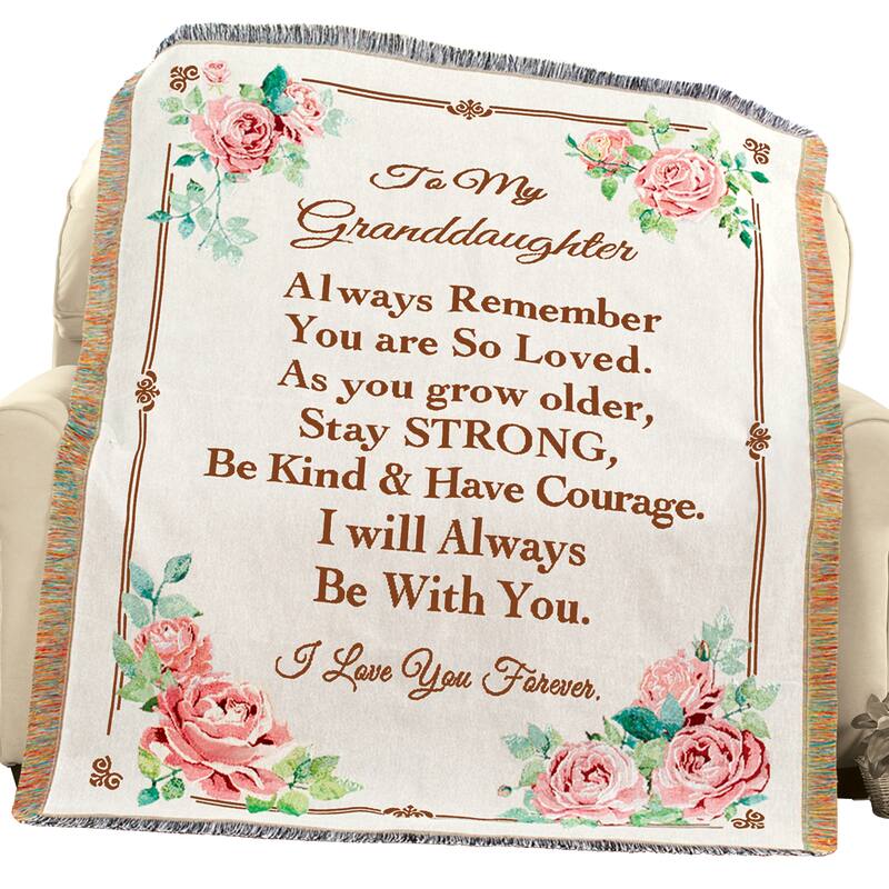 To My Granddaughter Fringe Border Tapestry Throw