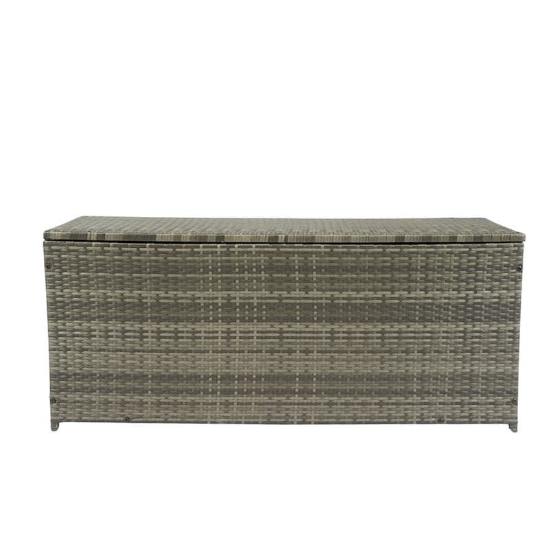 113 Gallon Wicker Patio Deck Boxes with Lid for Kids Toys