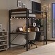 preview thumbnail 9 of 9, Twin Size Loft Bed for Teens Bedroom with L Shaped Desk and Shelves, Heavy Duty LED Metal Loft Bed Frame with Power Outlet