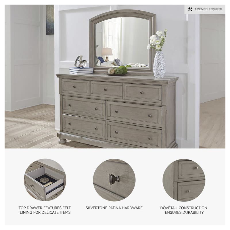 Signature Design by Ashley Lettner Light Gray Dresser and Mirror