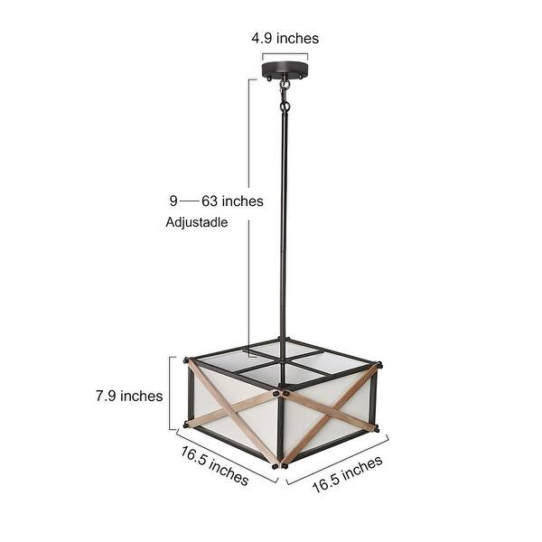 The Gray Barn Flying Turtle 3-light Lantern Chandelier Pendant Ceiling Lamp - 16"x16"xH8"