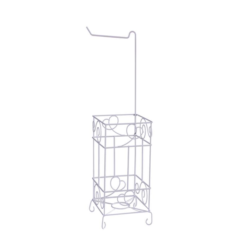 Metal Toilet Paper Holder Stand with Water Resistant and Intricate Design