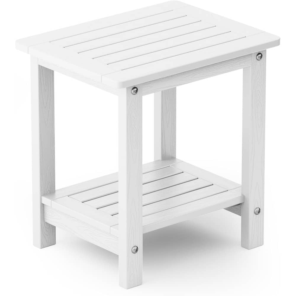 WINSOON HIPS All Weather 2 Layer Outside Table Adirondack Square Side Table