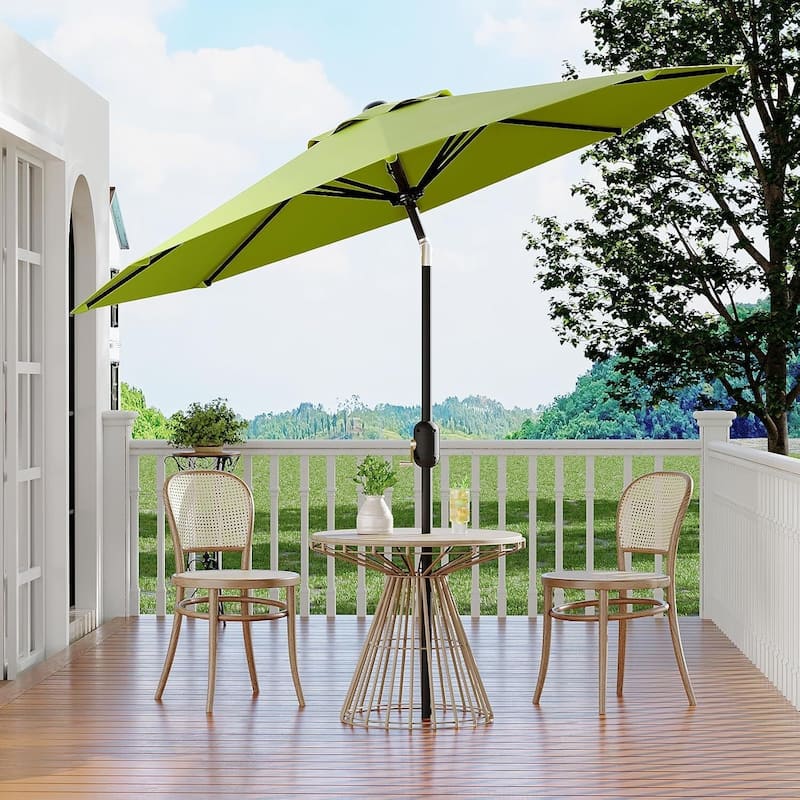 9 FT Outdoor Table Patio Umbrella, Waterproof UV Protection for Garden, Backyard, Poolside - Green