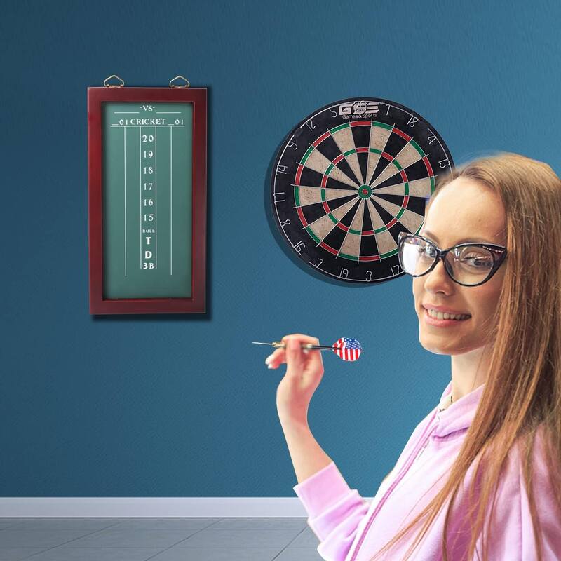 GSE™ Chalk Dart Game Scoreboard for Dart Board Cricket & 01 Dart Games with Chalks and Chalk Wipe