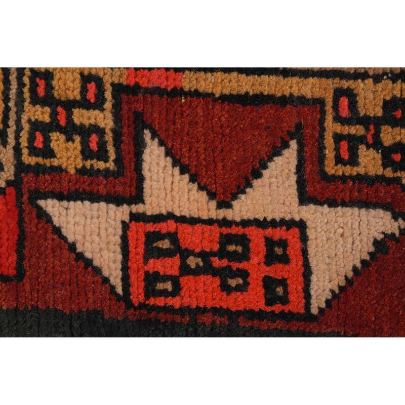 Hand Knotted Oriental 100% Wool Carpet Traditional Tribal Oranges & Rust Meshkin Runner Rug - 10' 2'' X 3' 8''