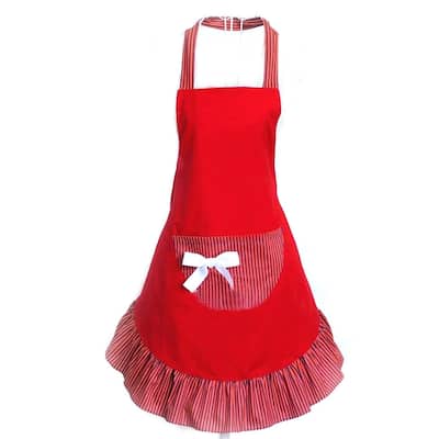 Women's Cake Apron with Pocket (Red)