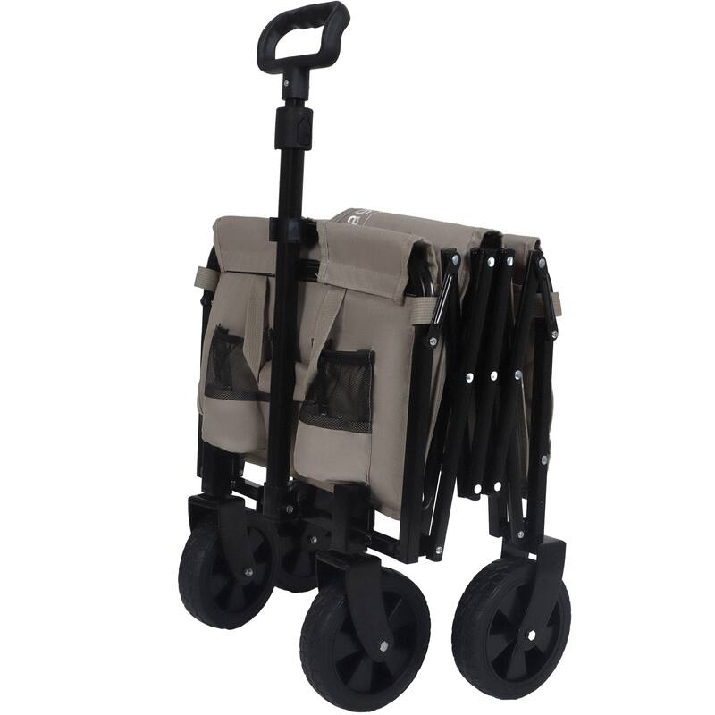 Expandable Dual-Layer Utility Wagon with 100% Extra Space - Grocery Cart for Camping, Shopping, Sports, Gardening, Fishing
