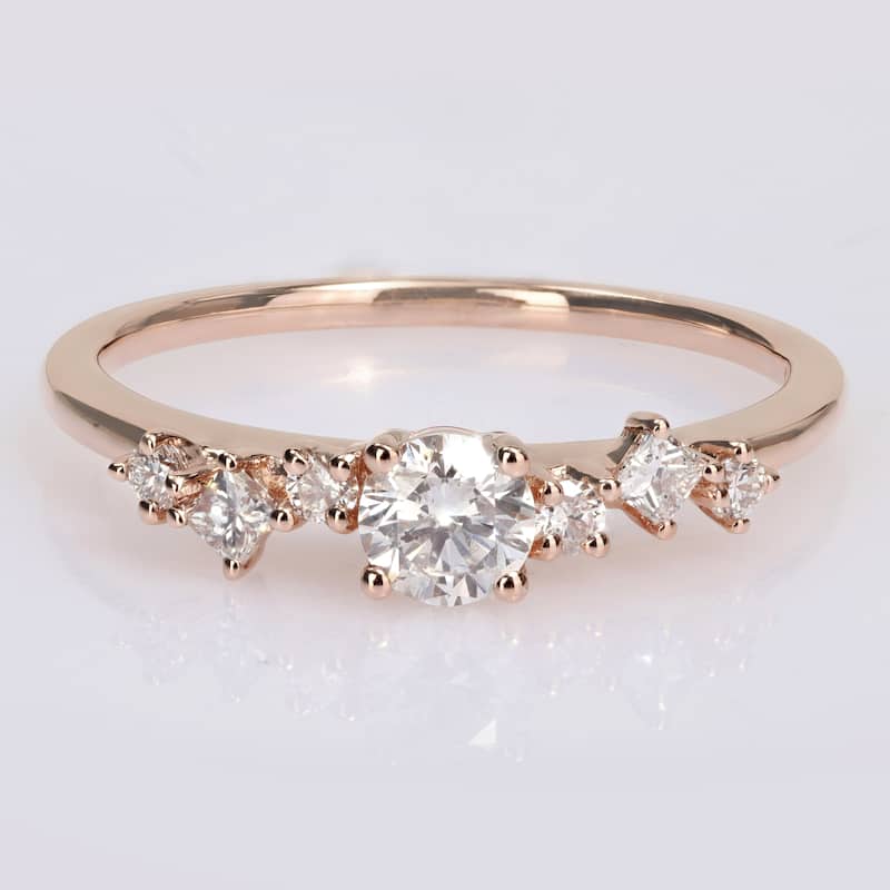 Miadora 14k Rose Gold 1/2ct TDW Diamond Engagement Ring