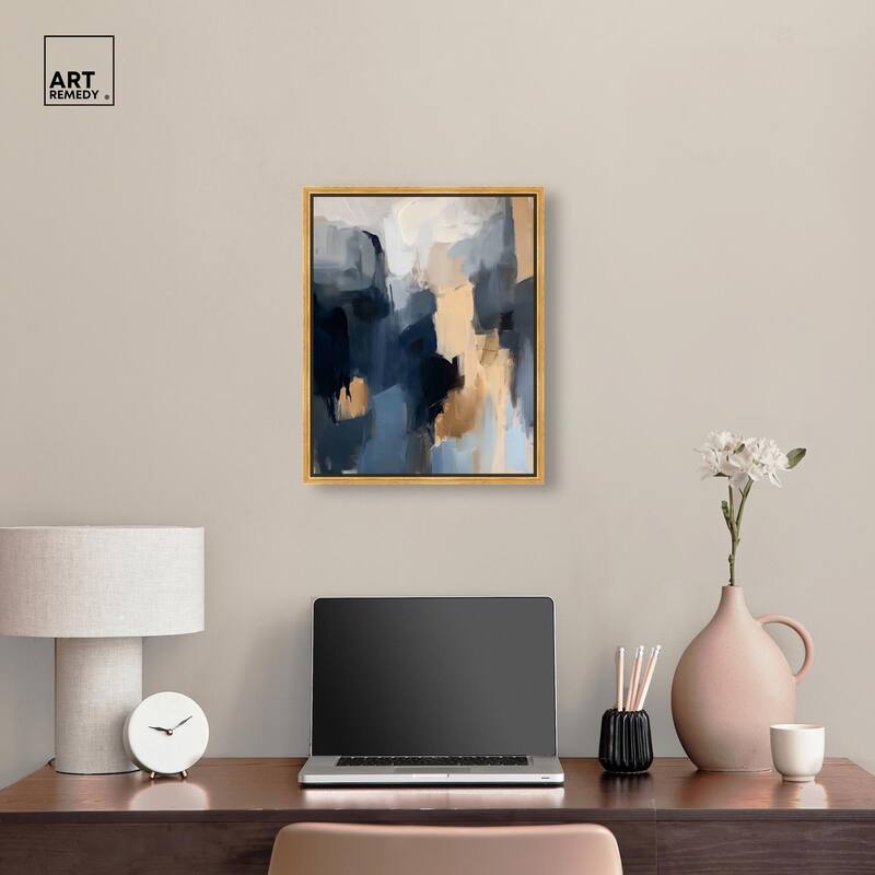 Navy Beige II Canvas by Art Remedy