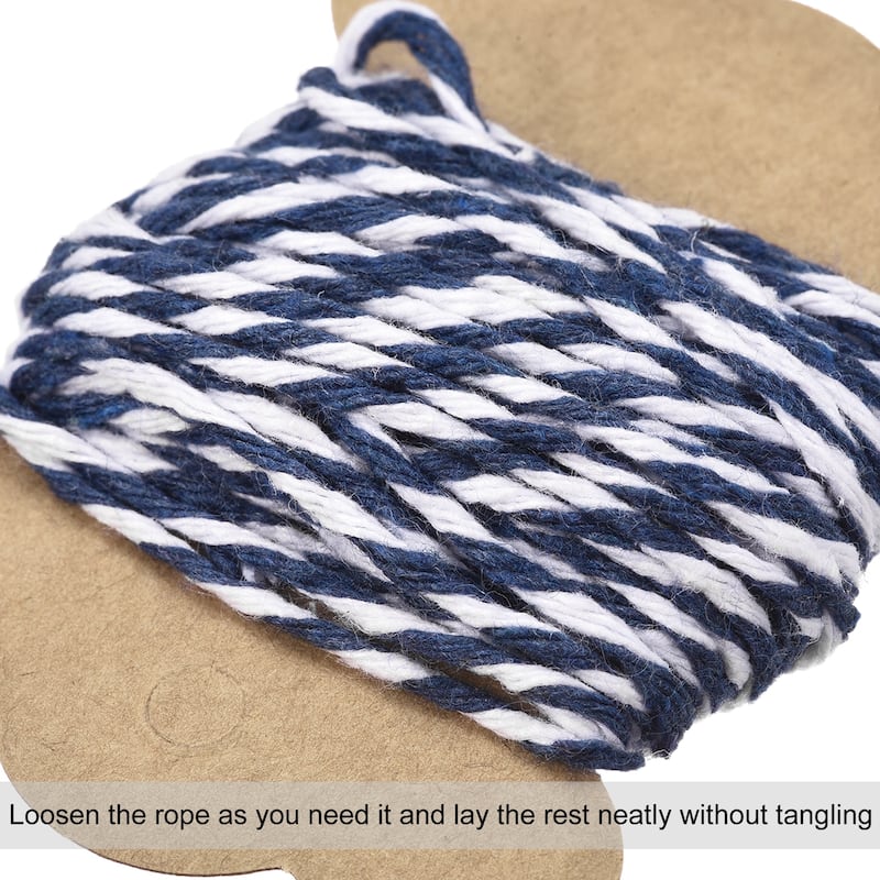 Thread Cord Macrame Cord Cotton Rope Braid String for Handmade Making - Blue,White