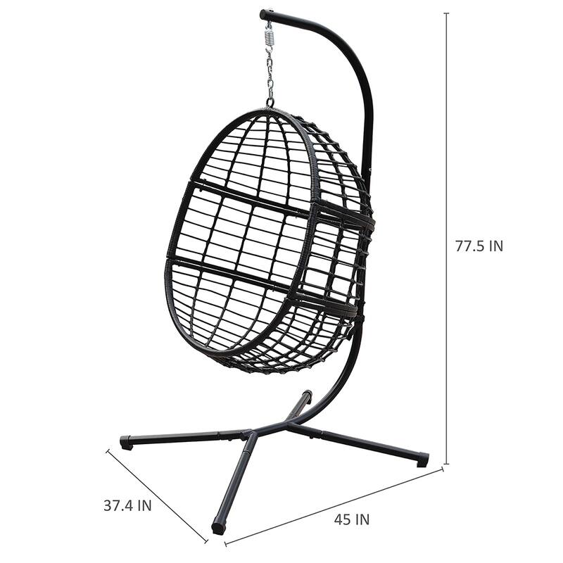Agats Outdoor Wicker Basket Swing Chair with Cushions by Havenside Home