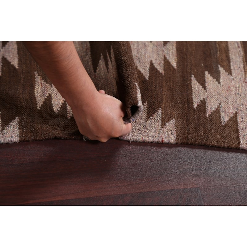 Natural Dye Tribal Geometric Kilim Oriental Area Rug Wool Hand-woven - 4'9" x 6'11"