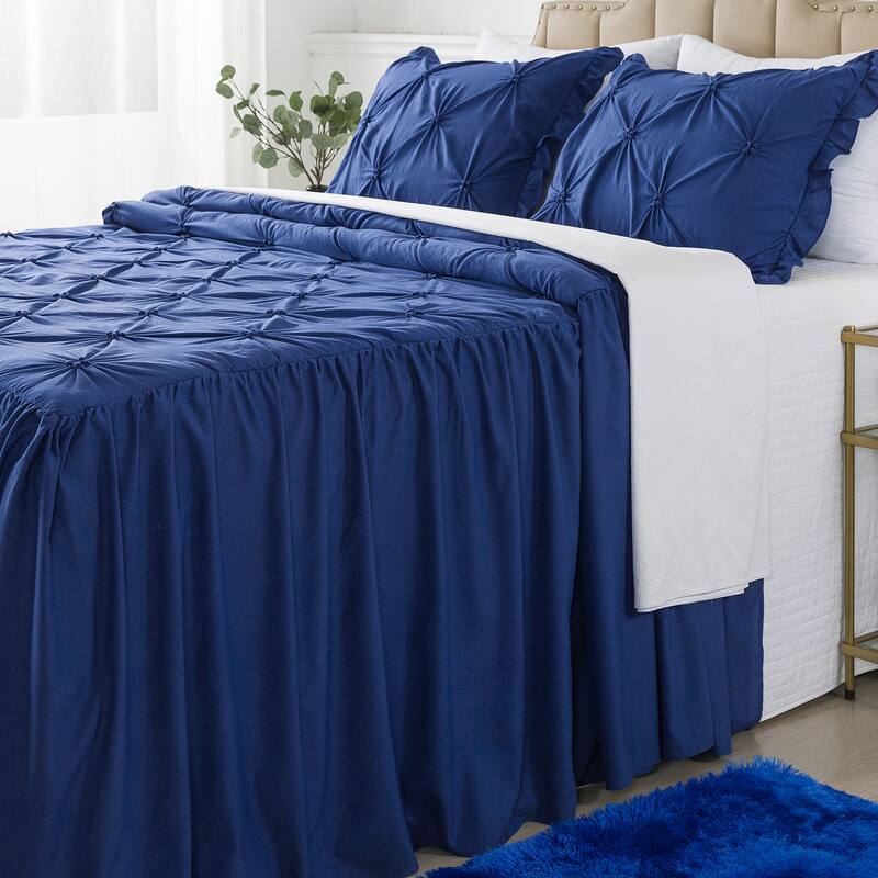 4/5 PCS Shabby Chic Farmhouse Style Ruffle Skirt Bedspread